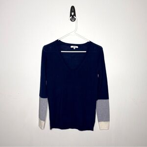 Madewell Merino Wool V Neck Sweater Navy